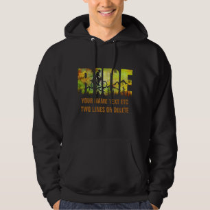 Add Name or Text Mountain Bike Rider Autumn Colour Hoodie