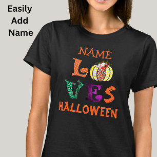 Add Name or Title & TEXT Pumpkin LOVE Halloween  T-Shirt
