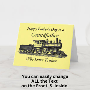 Add Name Personalise Railway Grand Father's Day Card