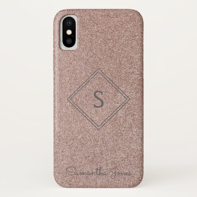 Add name Personalised Modern Elegant Glitter Case-Mate iPhone Case (Back)