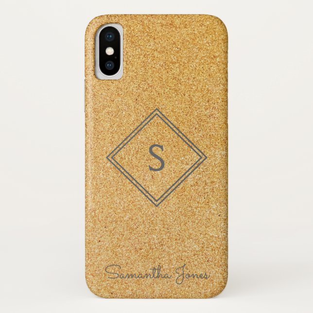 Add name Personalised Modern Elegant Gold Glitter Case-Mate iPhone Case (Back)