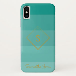 Add name Personalised Modern Elegant Simple Gold iPhone X Case