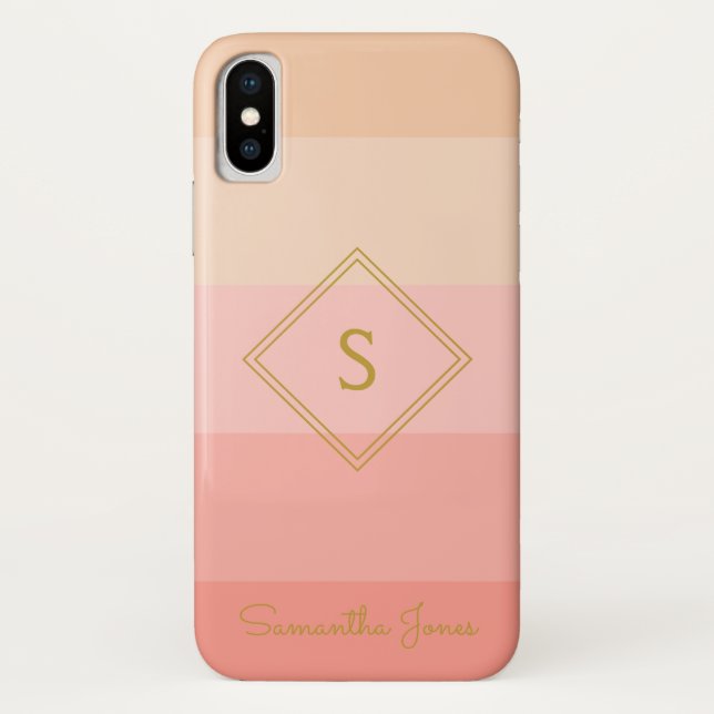 Add name Personalised Modern Elegant Simple Gold Case-Mate iPhone Case (Back)