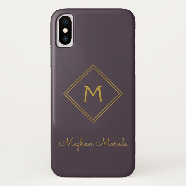 Add name Personalised Modern Elegant Simple Gold Case-Mate iPhone Case (Back)