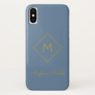 Add name Personalised Modern Elegant Simple Gold iPhone X Case