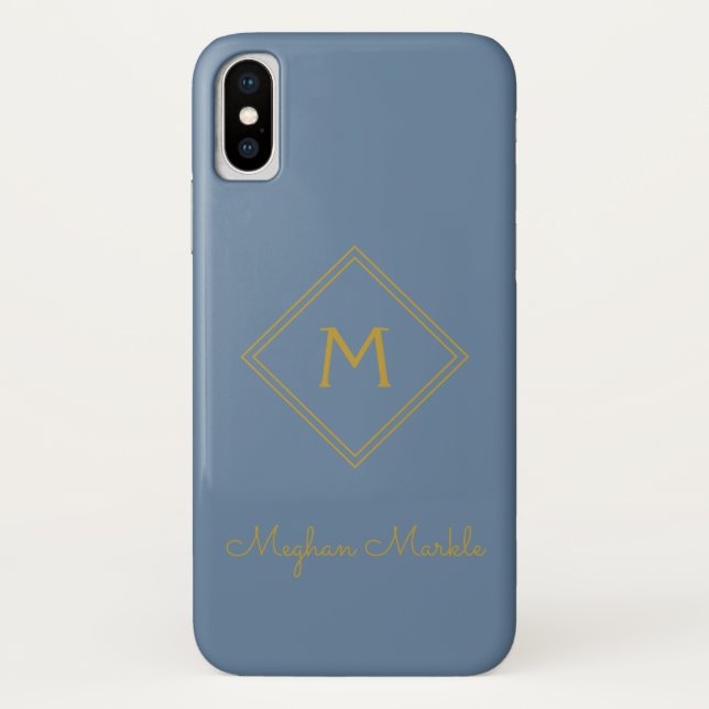 Add name Personalised Modern Elegant Simple Gold Case-Mate iPhone Case (Back)