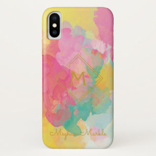 Add name Personalised Modern Simple Colourful iPhone X Case