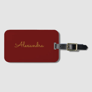Add name Personalised modern simple Gold Luggage Tag