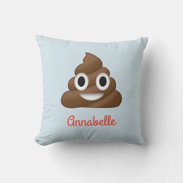 Add Name Personalised Poop Emoji Pillow Zazzle