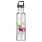 Add Name Personalised Rainbow Unicorn Gold Glitter