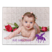 ADD NAME & PHOTO | Purple Unicorn