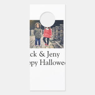 add name photo text Halloween kids girl boy Door Hanger