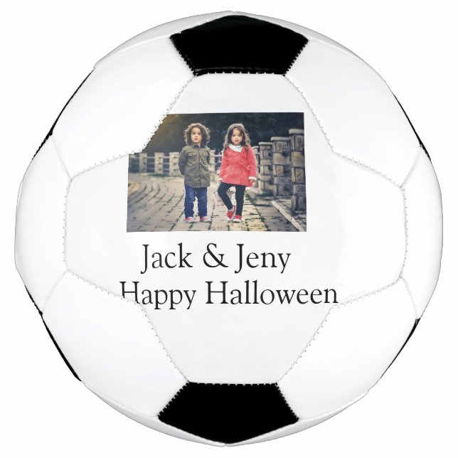 add name photo text Halloween kids girl boy Football (Front)