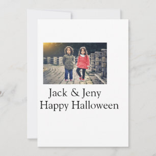 add name photo text Halloween kids girl boy Holiday Card