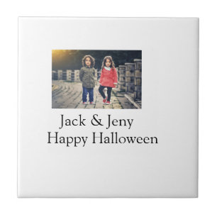 add name photo text Halloween kids girl boy Tile