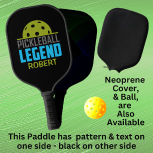 Add Name, Pickleball Legend Yellow Green Blue  Paddle