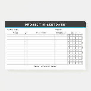 Add Name Project Milestones Tracker Sticky Notes