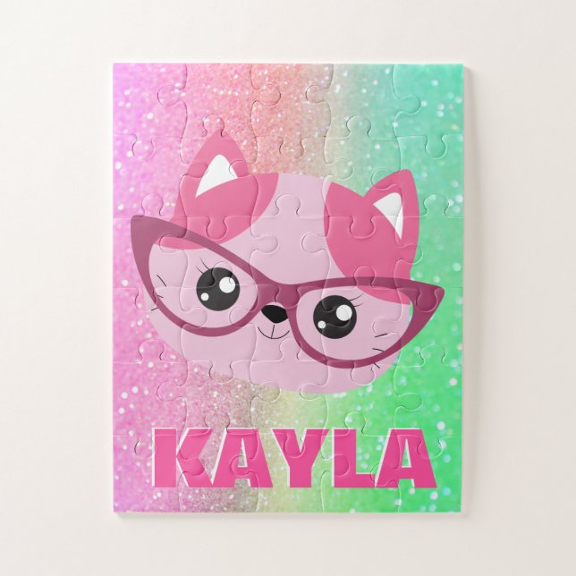 Add Name  Puzzle with Gift Box, 30 Oversized Piece (Vertical)