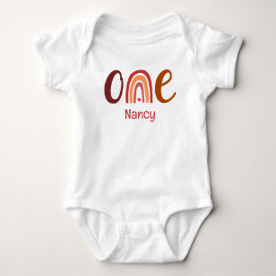 Add Name Rainbow Personalised First Birthday Baby Bodysuit