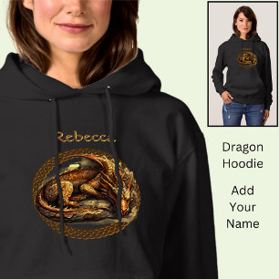 Add Name Resting Brown Dragon Hoodie