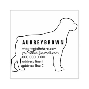 Add name return address Dog Rottweiler Rubber Stamp