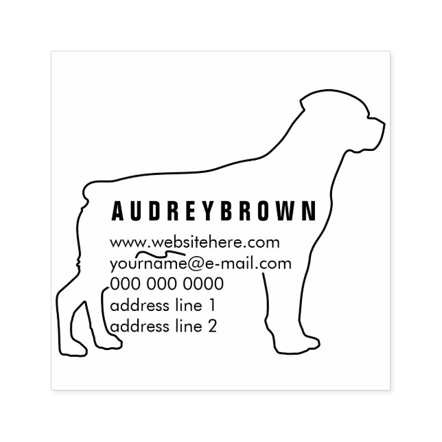 Add name return address Dog Rottweiler Rubber Stamp (Imprint)