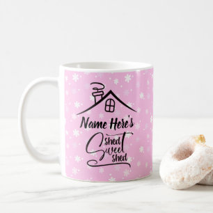 Add Name Shed Sweet Shed Pink White Floral         Coffee Mug