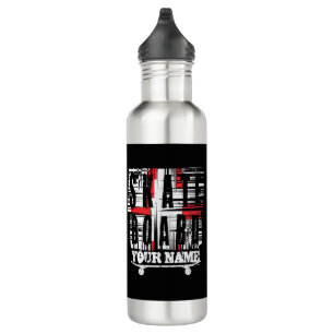 Add Name Skateboard Distressed White on Black 710 Ml Water Bottle