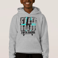 Add Name Skateboard Text Distressed  Hoodie