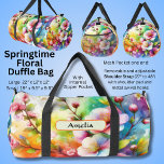 Add Name, Spring Flowers Floral  Duffle Bag<br><div class="desc">Add Your Name to this lovely floral  - Duffle Bag</div>