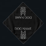 Add Name, Stylised German Shepherd, White on Black Bandana<br><div class="desc">Add your dog's name,  on this great bowl with Stylised German Shepherds all the way around.</div>