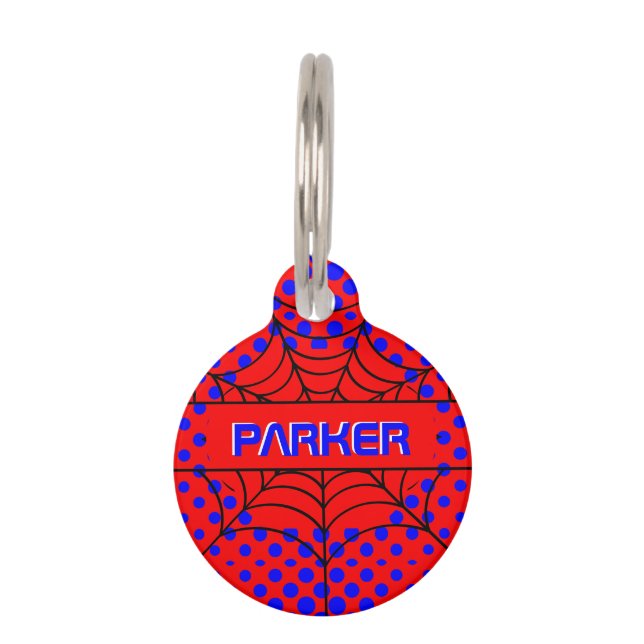 Add Name Superhero Web Pet ID Tag (Front)