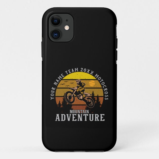 Add Name Team Year Motocross Mountain Adventure    Case-Mate iPhone Case (Back)