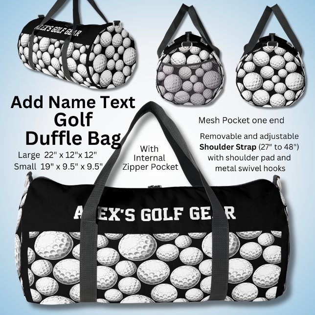 Add Name Text, Alex's Golf Gear  Duffle Bag (Creator Uploaded)