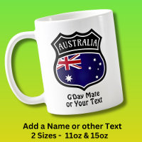Add Name & Text - Australia Flag Shield