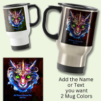 Add Name Text, Blue Pink Fantasy Dragon Green Eyes