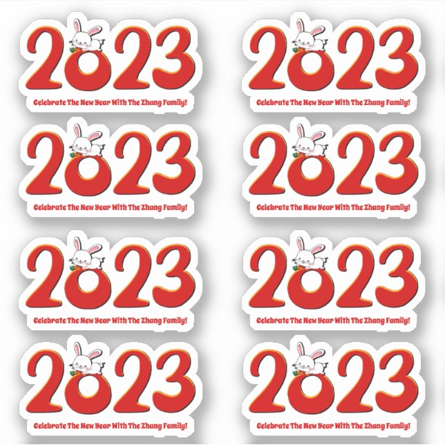 Add Name Text Chinese New Year 2023 Year of Rabbit (Front)