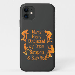 Add Name Text Easily Distracted by Stunt Scooter  iPhone 11 Case