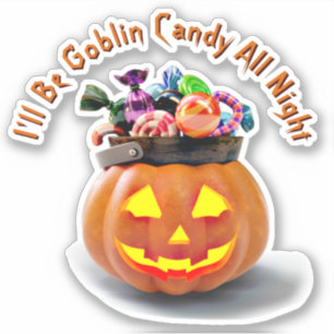 Add Name Text, Goblin Candy All Night, Pumpkin 3D