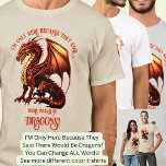 Add Name Text - Only Here Because Said Dragons!    T-Shirt<br><div class="desc">Add a Name  or Change Text  - I'm Only Here Because They Said There Would Be Dragons! - -  See my store for lots more great Dragon Gift Ideas</div>