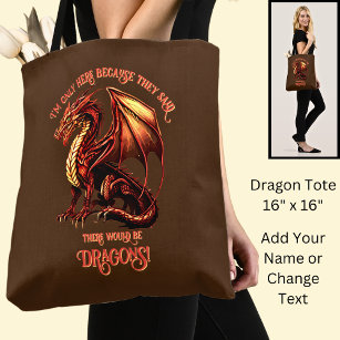 Add Name Text - Only Here Because Said Dragons!    Tote Bag