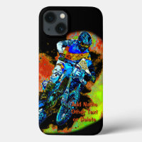 Add Name Text (or Delete) Motocross Rider Dirt 