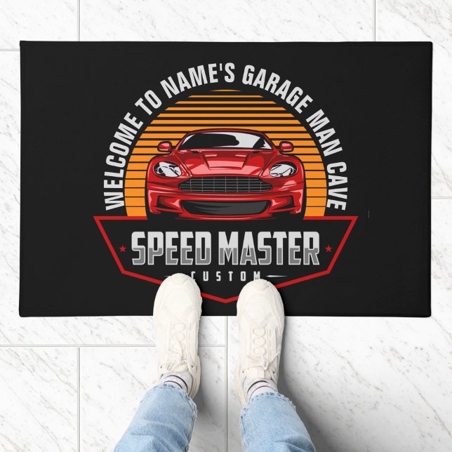 Add Name Text Red Custom SPEEDMASTER Muscle Car  Doormat (Creator Uploaded)