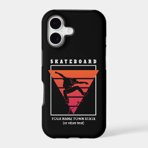 Add Name & Text Skateboard Geometric Triangle Ca