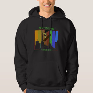 Add Name Text Skateboarding on Urban City Scene    Hoodie