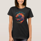 Add Name Text, Swirling Red Blue Dragon  T-Shirt (Front)