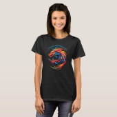 Add Name Text, Swirling Red Blue Dragon  T-Shirt (Front Full)