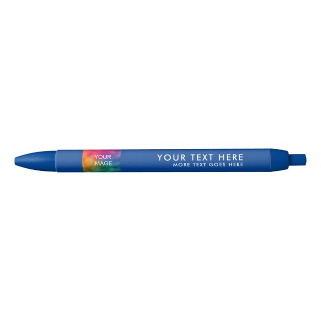 Add Name Text Upload Logo Photo Blue Template Ink Pen (Front)