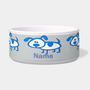 Add name to blue dot dog cartoon