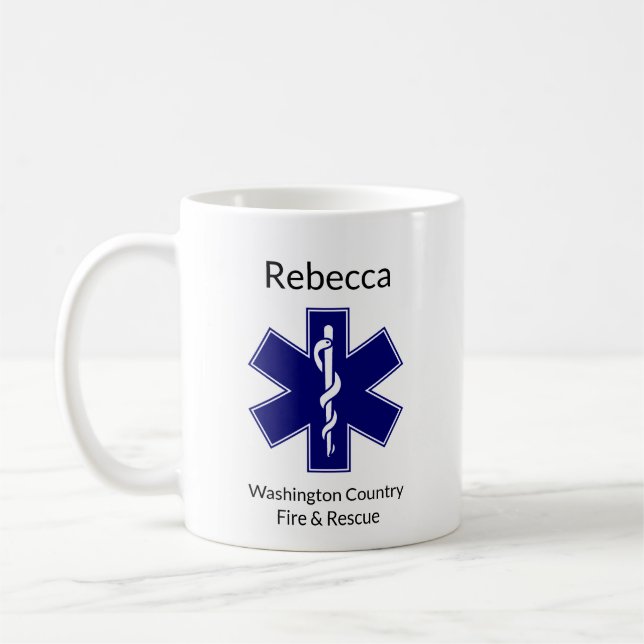 Add Name to County Fire Rescue EMT/EMS Coffee Mug (Left)